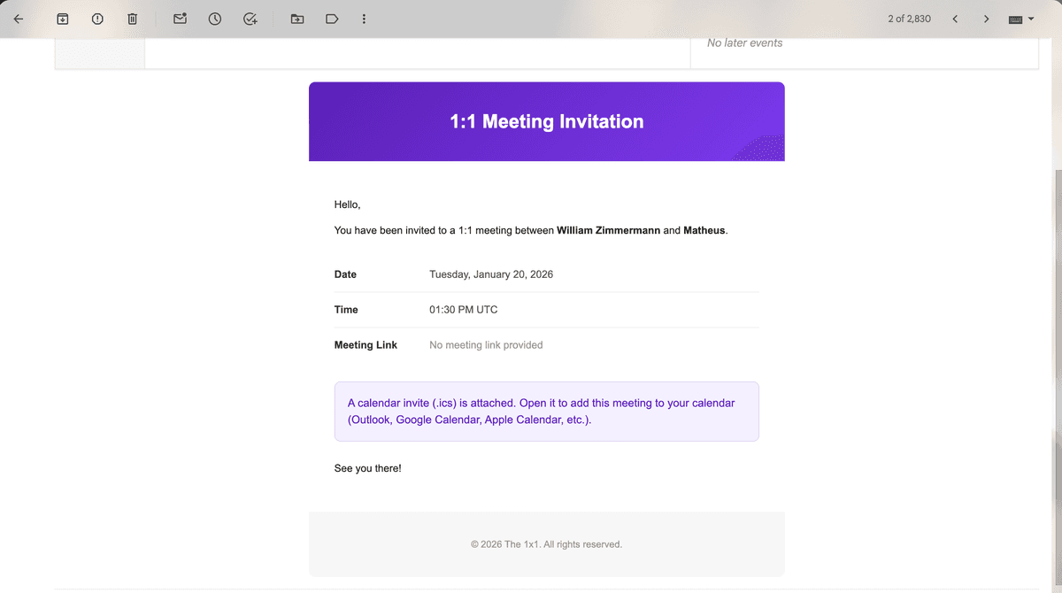 Email de invitación recibido por el colaborador